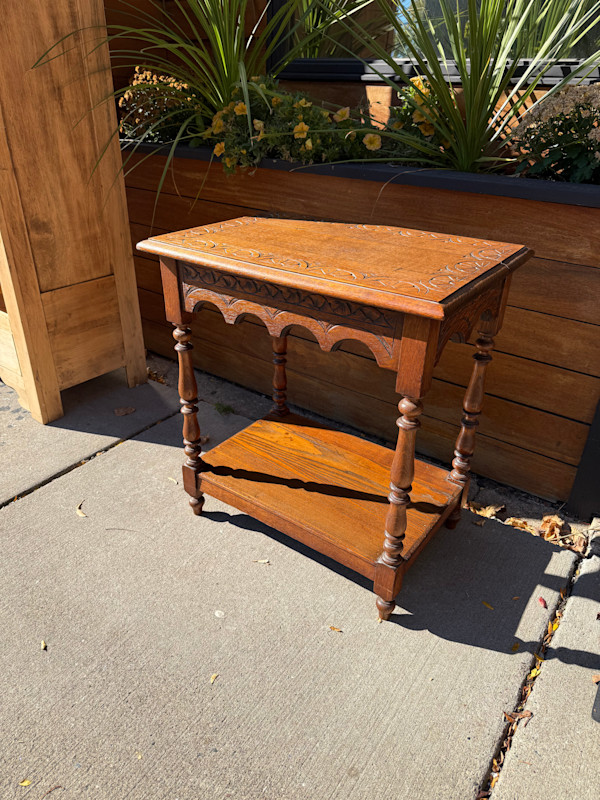 Art Deco oak side table