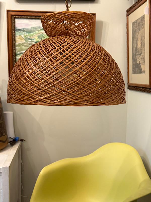 1970's Rattan light fixture