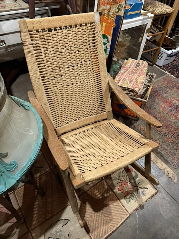 Mid century modern woven rocking chair