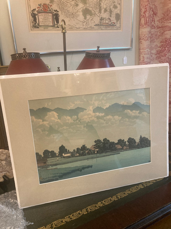 unframed Japanese woodblock by Hasui Kawase