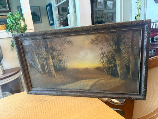framed pastel landscape, Image 1.