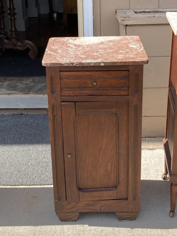 French Art Deco marble topped night stand