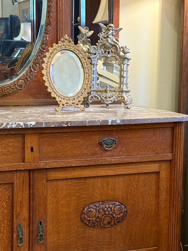 Belgian Art Deco marble top dresser
