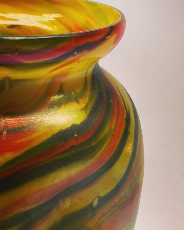 Irredescent tall Czechoslovakian vase