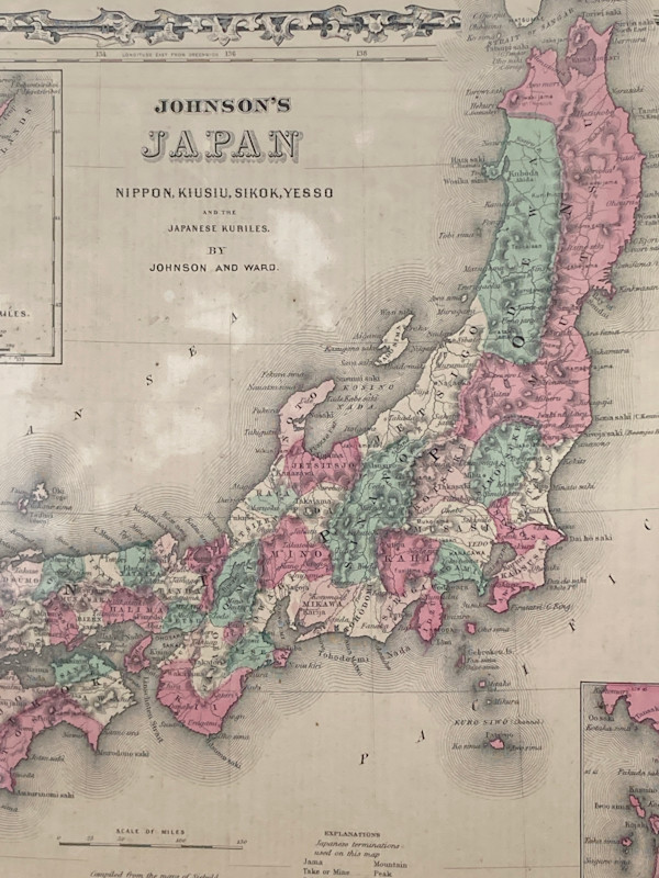 SHRINKWRAPPED early 1863 map of Japan