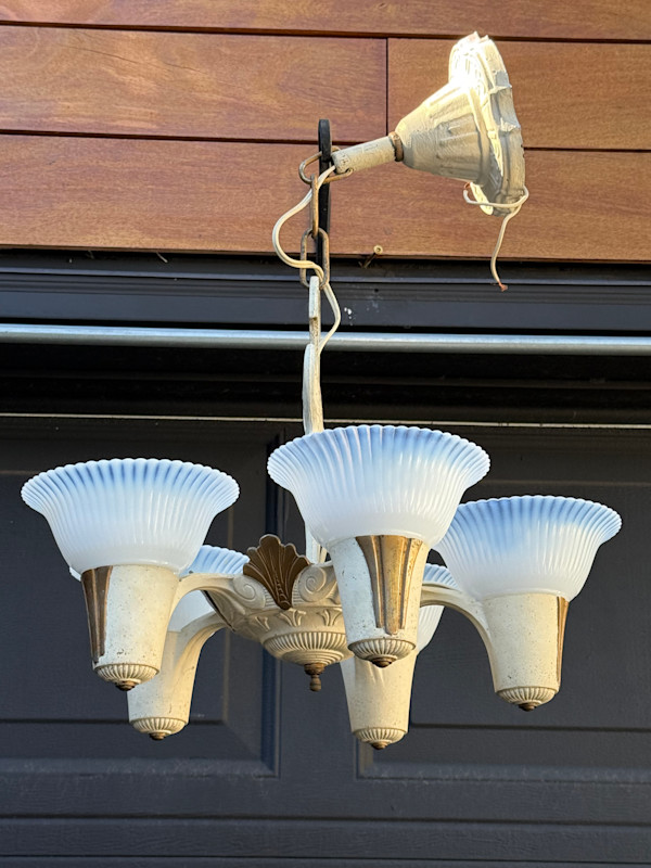 Art Deco 5 light dining room light fixture