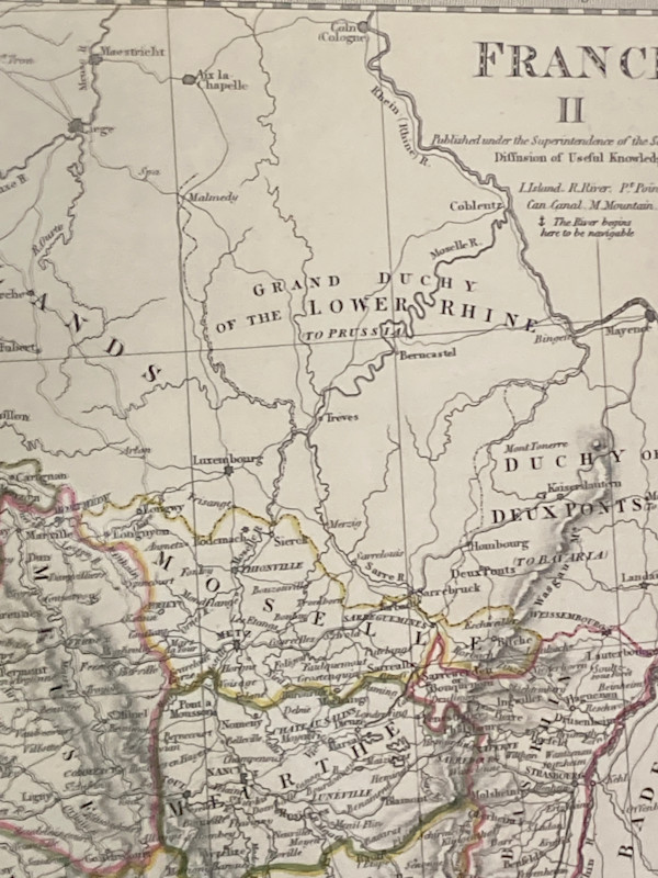 SHRINKWRAPPED early 1830 map of NE France