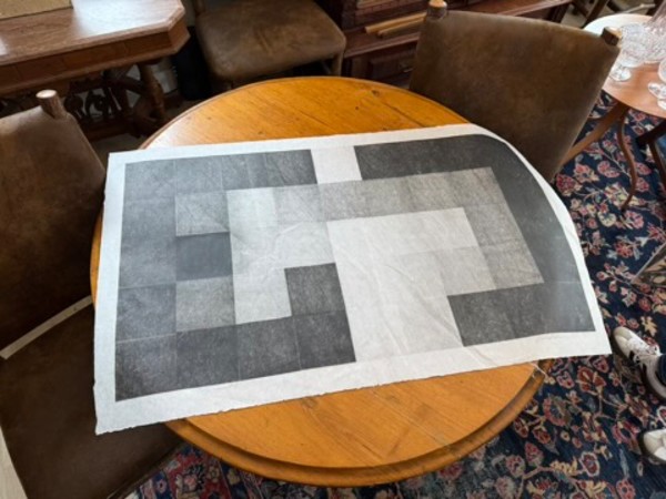 Curtis Pederson Geometric modern mono print, Image 1.