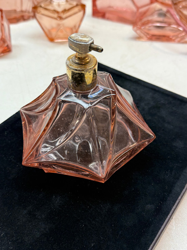 Art Deco pink perfume bottle