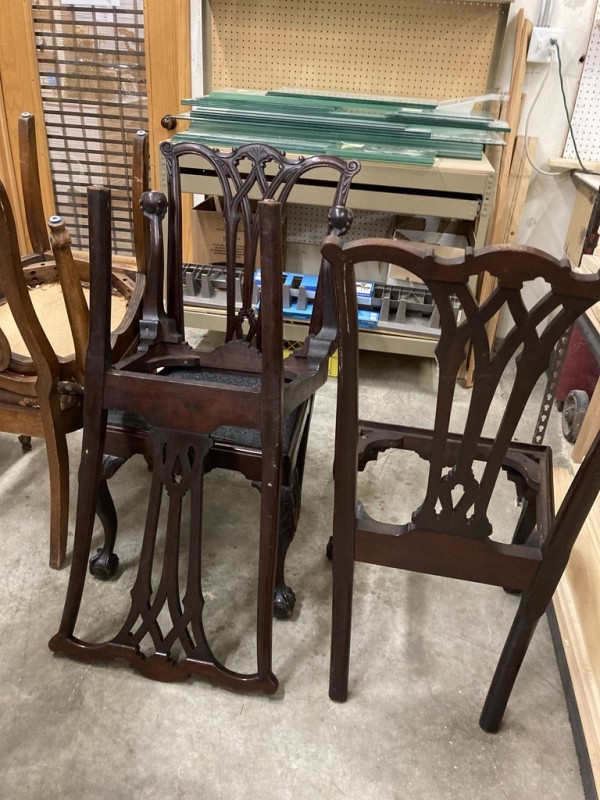 6 Chippendale carved chairs circa 1910