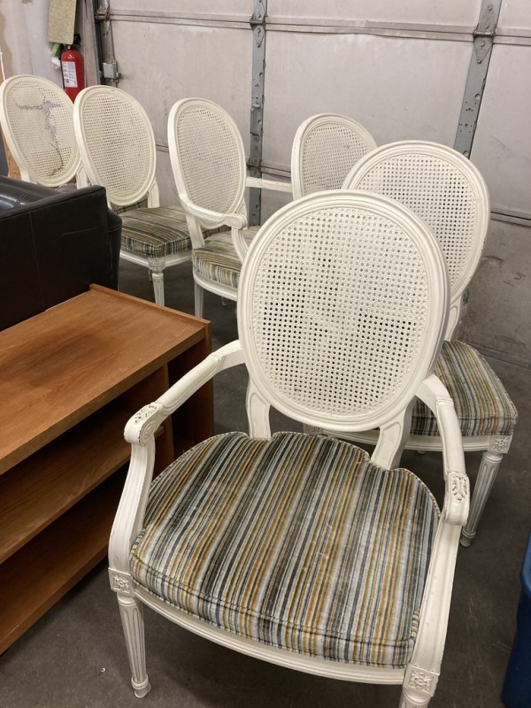 Set of 4 painted french dining chairs