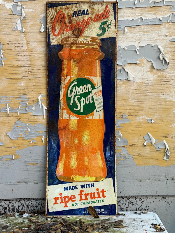 Vintage Green Spot metal advertising sign