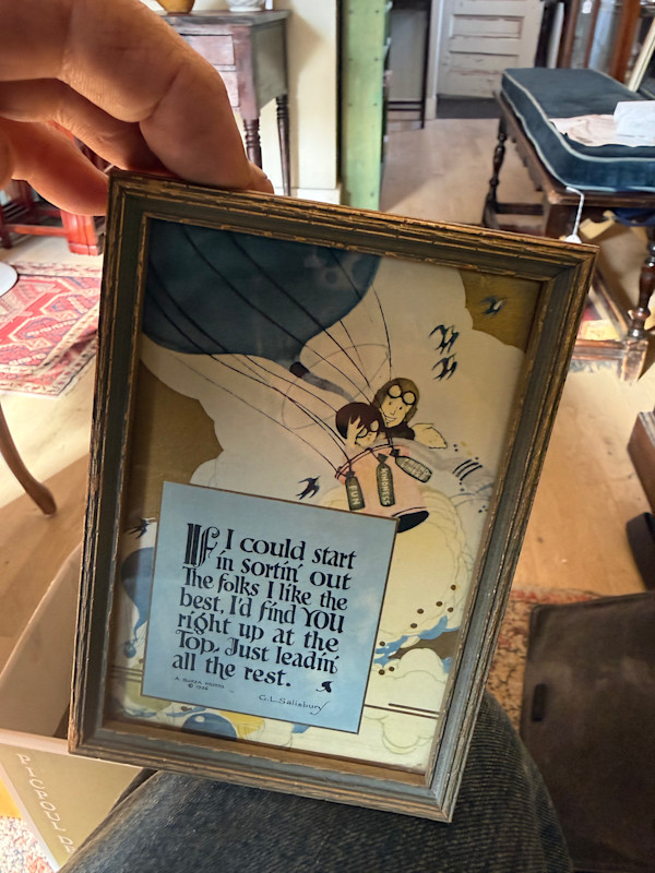 framed vintage motto print "If I could...", Image 1.