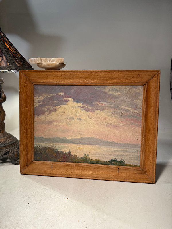 framed Carl G. T. Olson  original painting on board sky and land #108