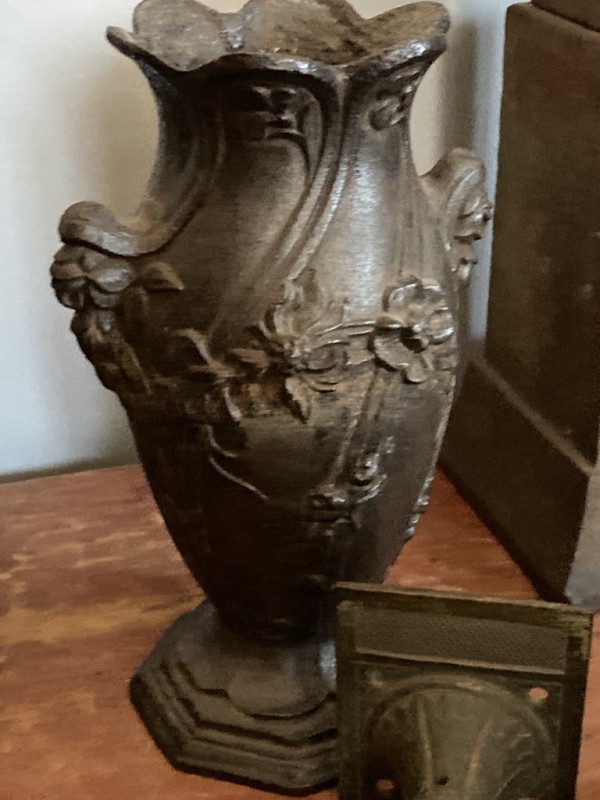 small vintage French iron vase