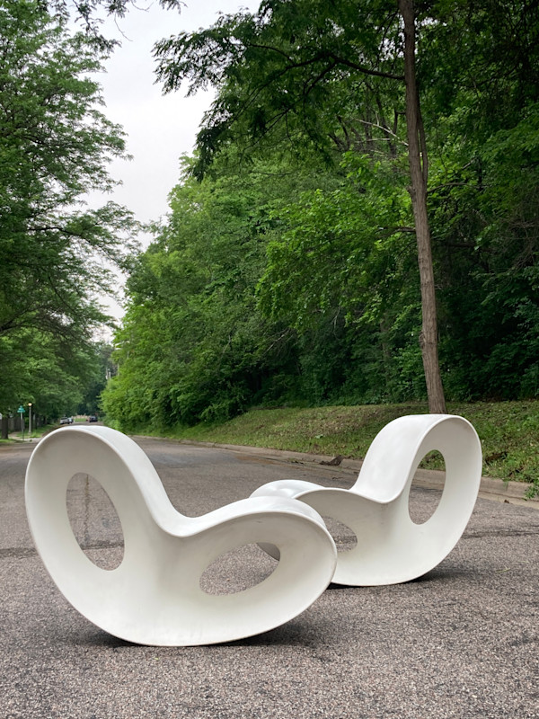 Pair of Post modern outdoor chairs