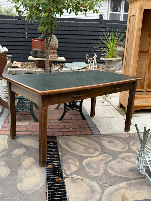 5 foot library table with 2 drawers