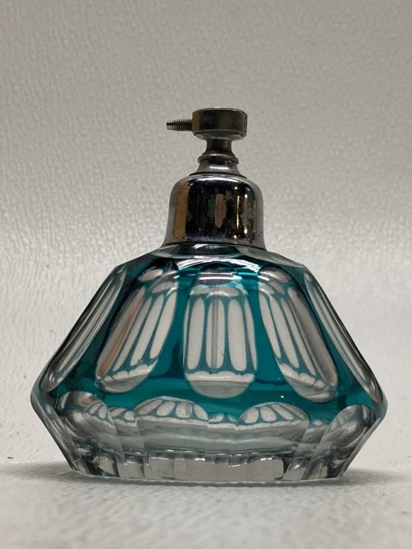 turquoise cut to clear perfume bottle by Perfume
