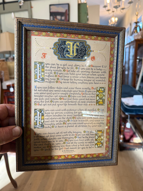 framed vintage motto print "For Girls...", Image 1.