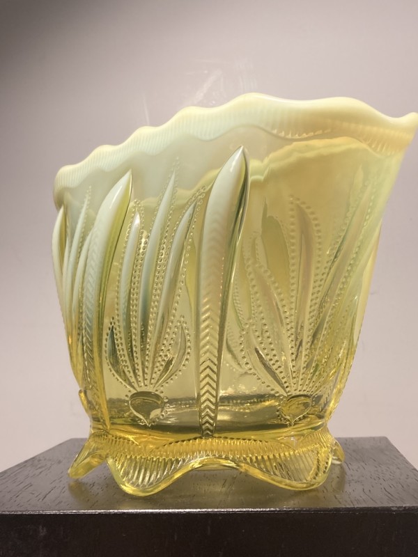 Northwood Yellow opalescent glass vase