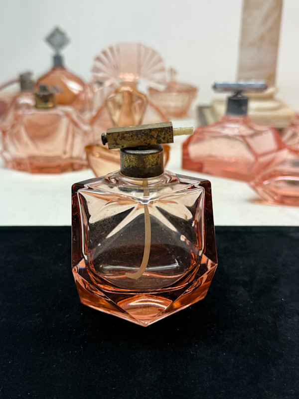 Art Deco pink perfume bottle