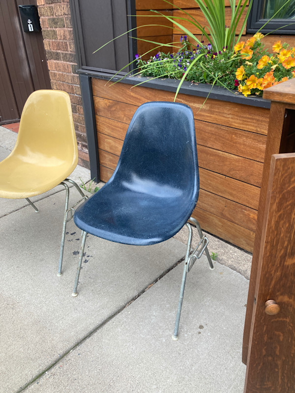 Navy Herman Miller scoop chair