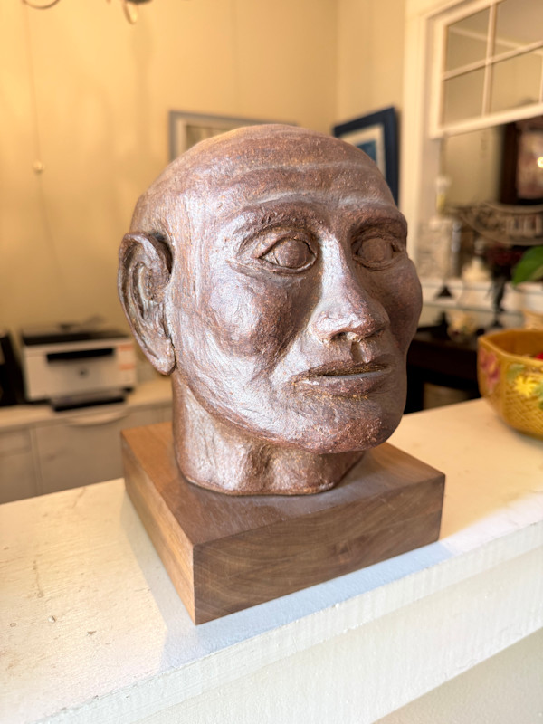 Ceramic sculpture of mans head, Image 1.