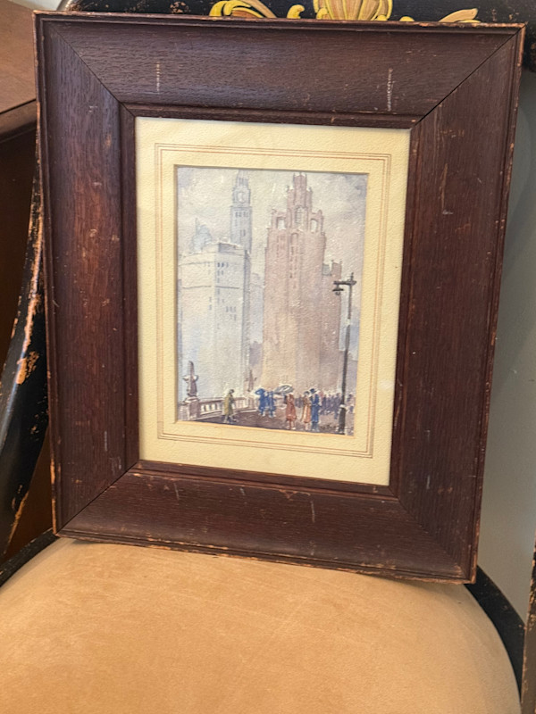 Charles St. Pierre original watercolor of Chicago