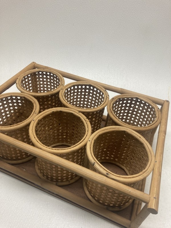 caned glass serving tray