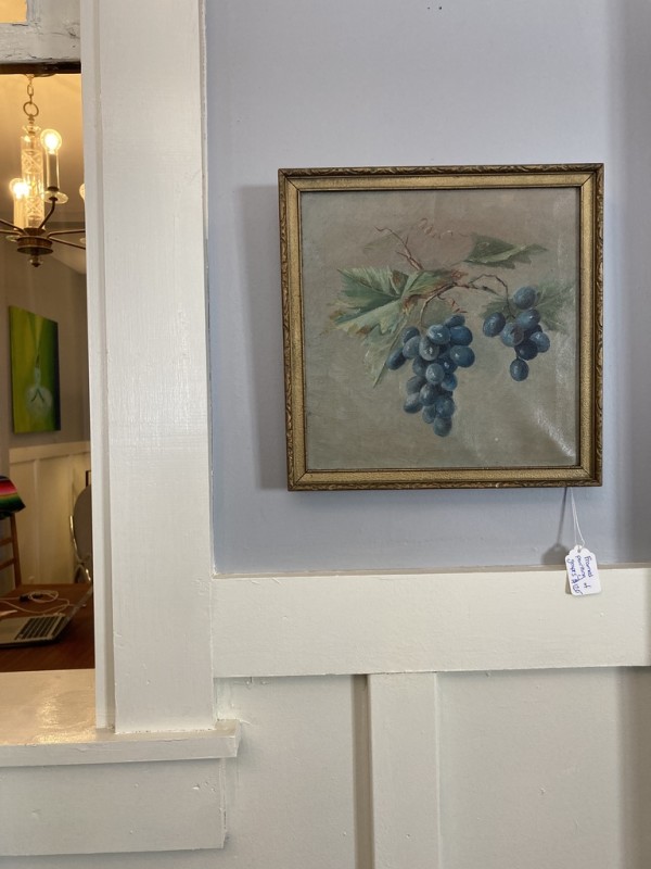 Framed painting of grapes
