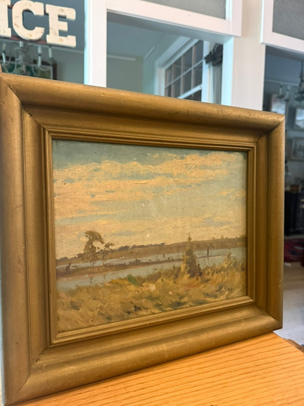 framed signed landscape painting