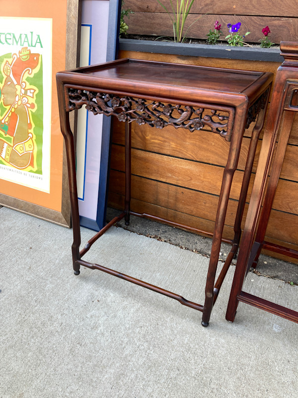Carved Asian side table