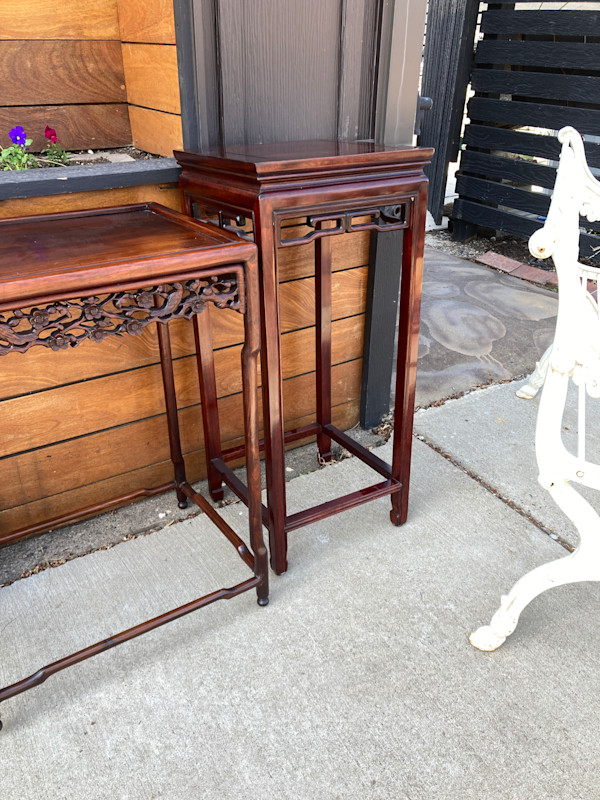 Carved Asian side table