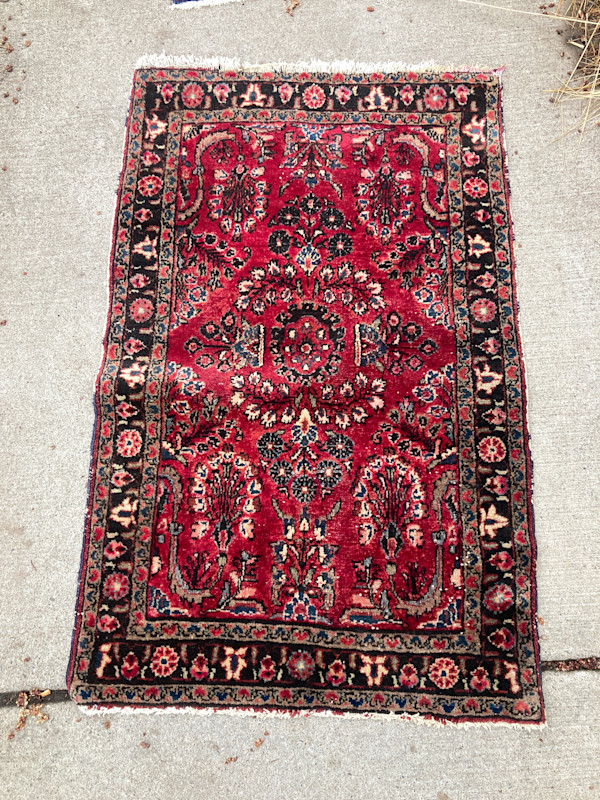 Small Hamadan hand made wool rug