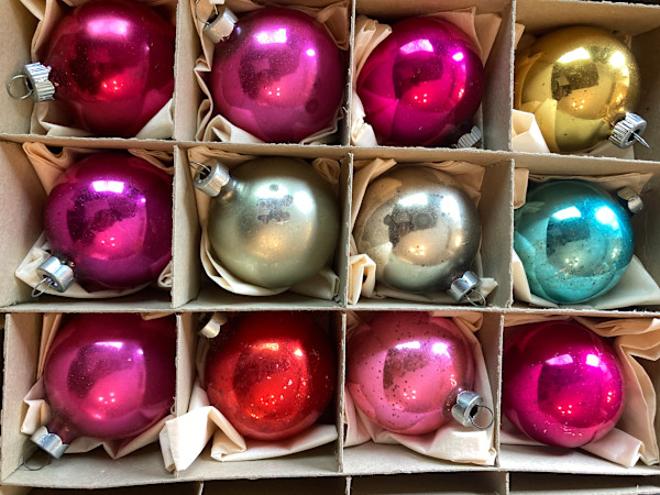 Vintage Shiny Bright ornaments
