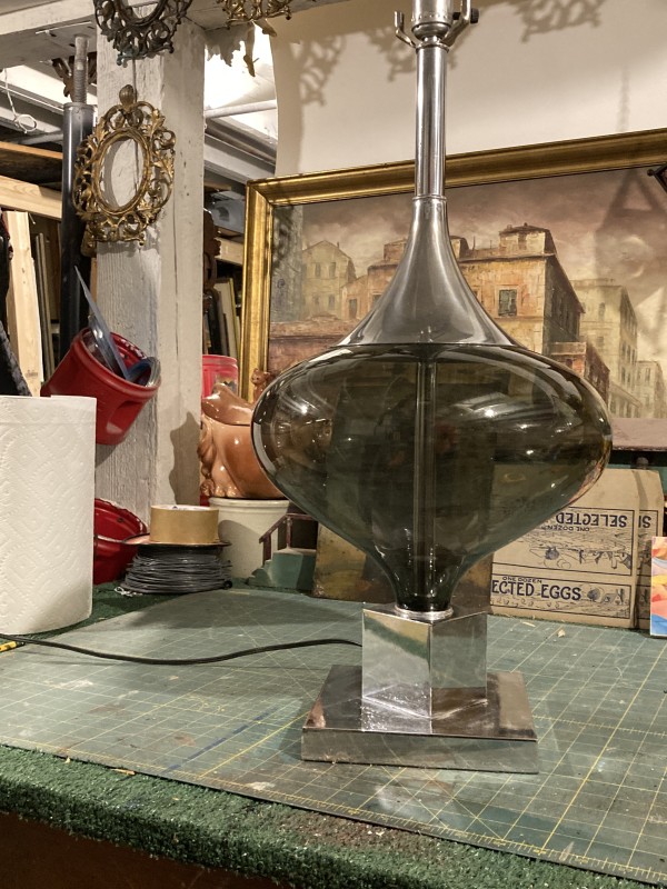 smoke glass table lamp