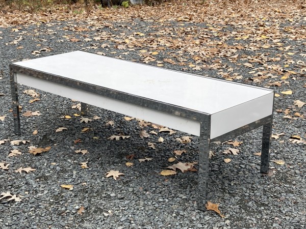 Chrome and white coffee table