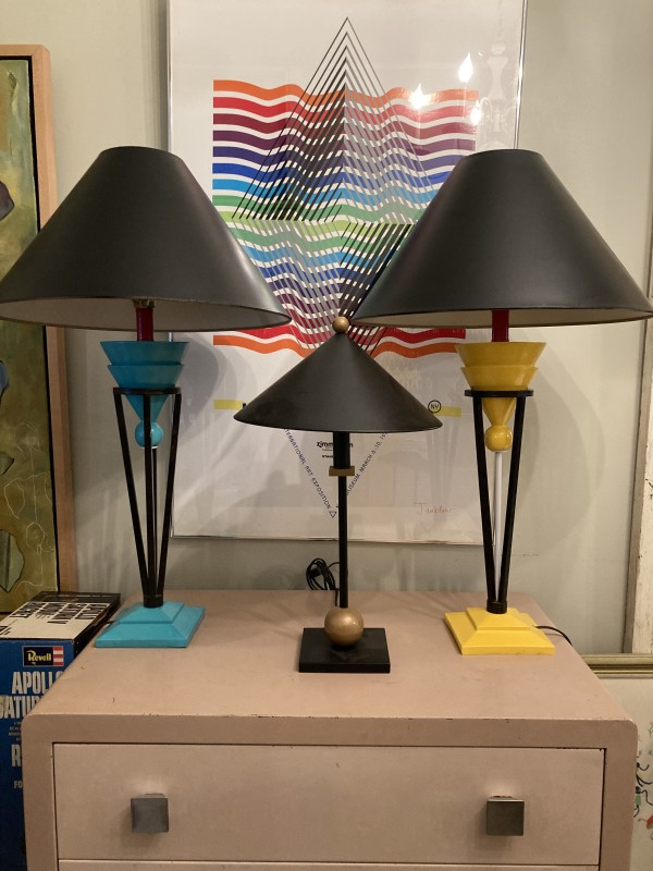 Pair of post modern table lamps