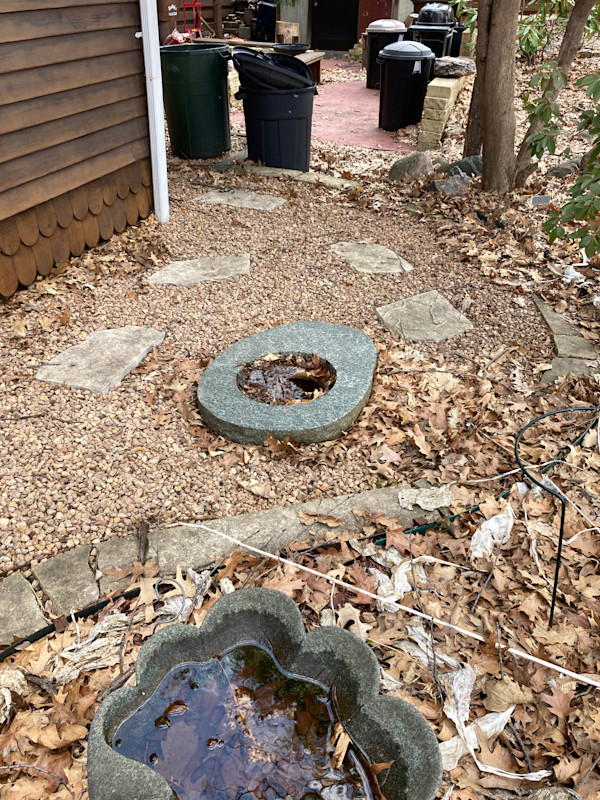 Stone flush mount birdbath