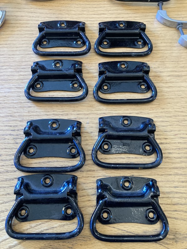 Set of 8 metal trunk handles