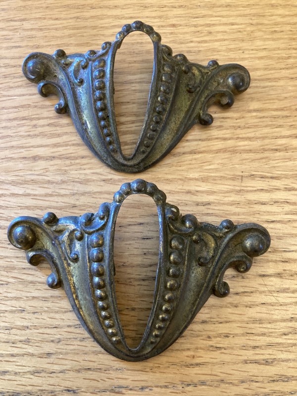 Pair of  Art Deco ornate handles