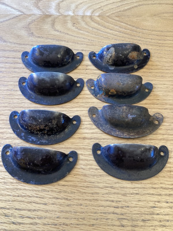 Set of 8 dark scoop bale handles
