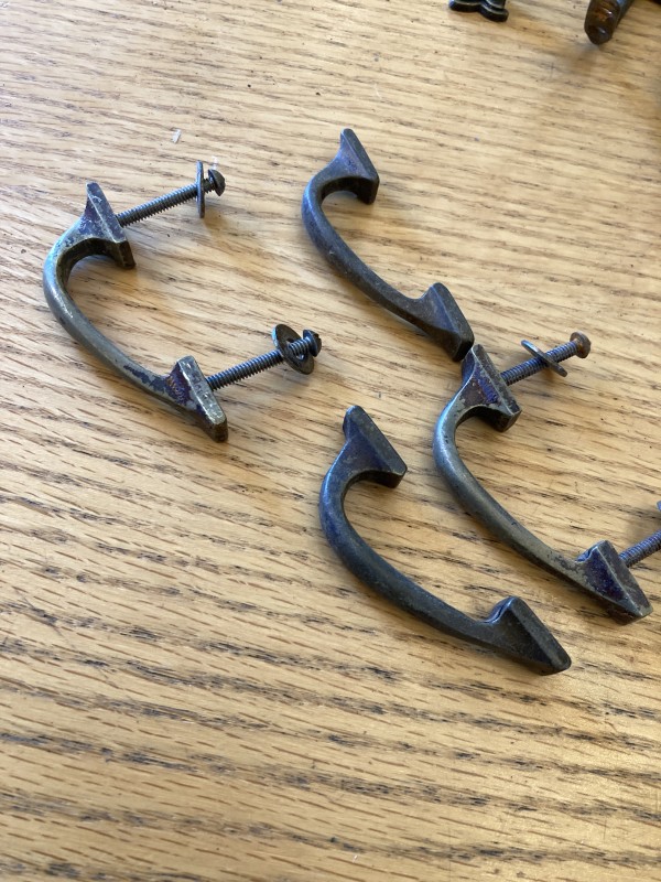 Set of 4 brass pull handles