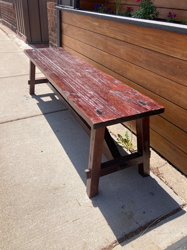 low rustic bench