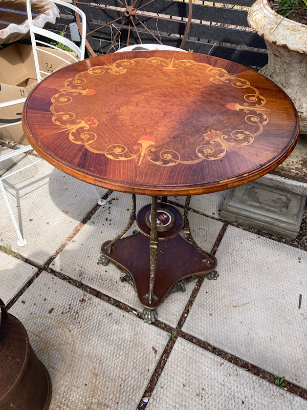 Inlaid ornate French table