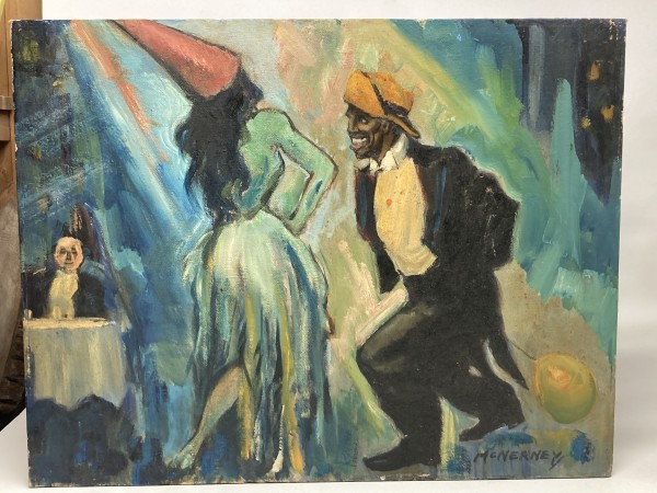 Painting on board of dancers