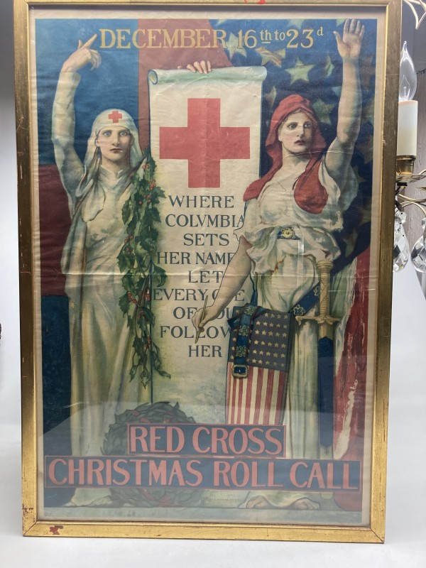 Framed vintage WWI Christmas poster