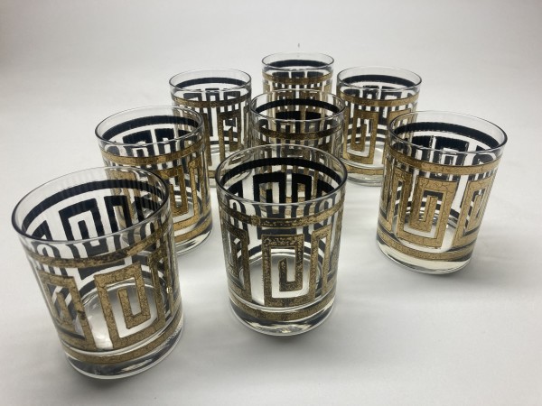 set of 8 greek key tumblers