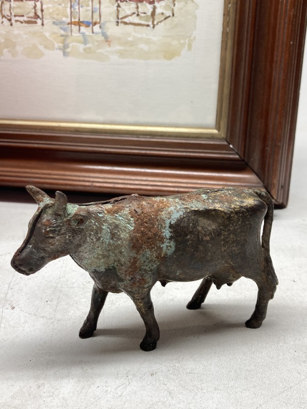 Cast iron cow penny bank