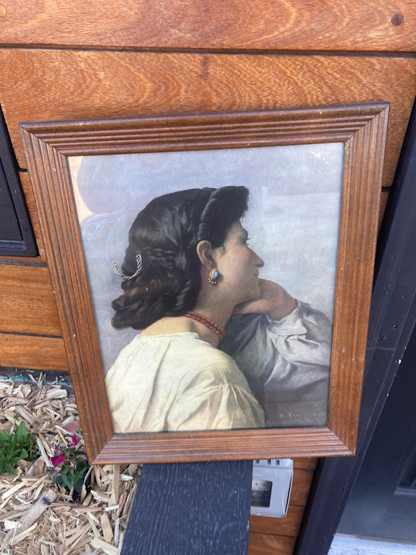 Framed vintage lithograph